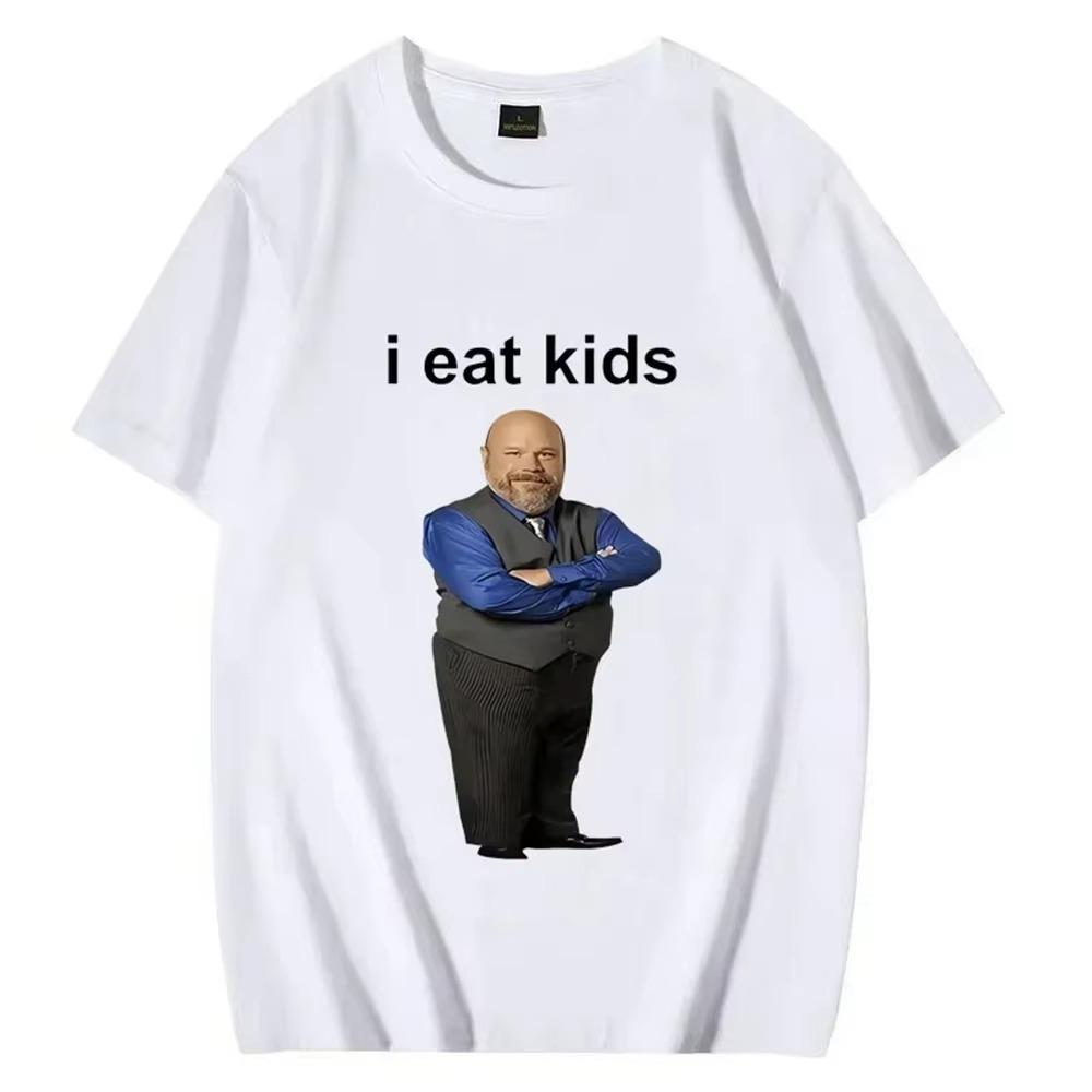Bertram Eats I Eat Kids Graphics T Shirt Autumn Pure Cotton Men's and Women's T-shirt Short Sleeve Street Fashion Trend Clothing