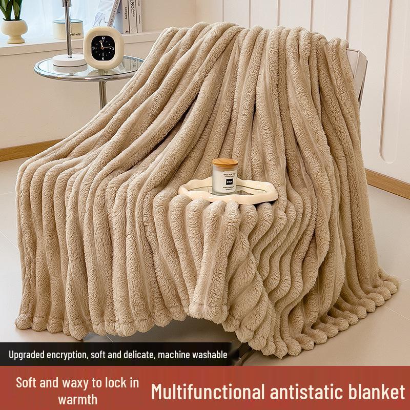 Cozy Rabbit Plush Blanket: Double-sided, Thick Winter Sofa & Nap Blanket 70x100 cm