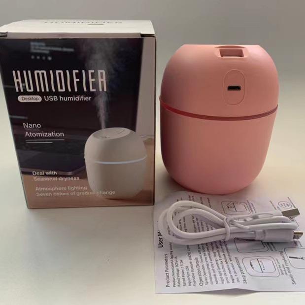 220ML Water Drop Egg Night Light & USB Aroma Humidifier - Silent, Large Mist Volume, Essential Oil Compatible