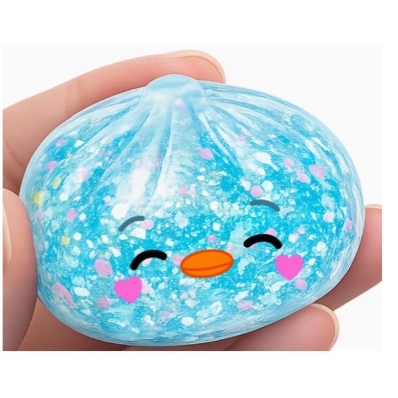 Non-Toxic Glitter Simulated Steamed Bun Toy Slow Rebound Soft Stress Relief Sensory Toy for Kids Daily Play