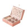 Portable Jewellery Box 2 Tier Jewellery Storage Cases Leather Jewelry for Women