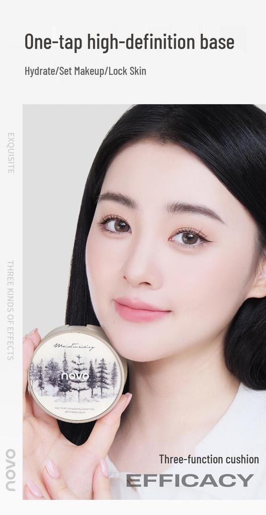 NOVO Flawless Cushion Foundation: Lightweight, Oil-Control, Moisturizing, Waterproof, Long-Lasting Creamy Foundation