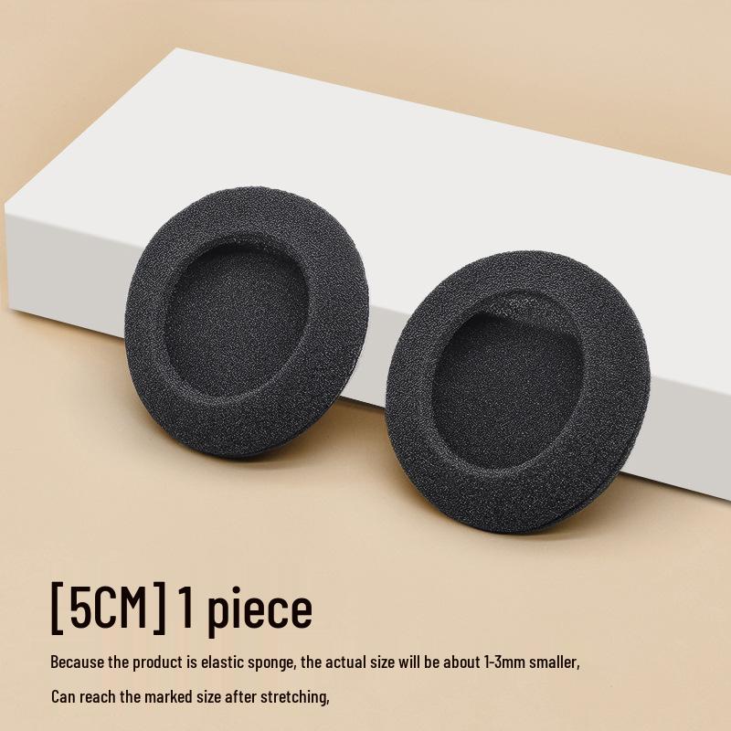 High Elasticity Tear-Resistant Sponge Headset Covers (35/45/50mm) - Thickened 6cm Round Ear Cotton Earpads
