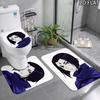 3Pcs Flannel Toilet Mat Set Raven Teen Titans Bathroom Rug Bath Carpet Non Slip Home Decor