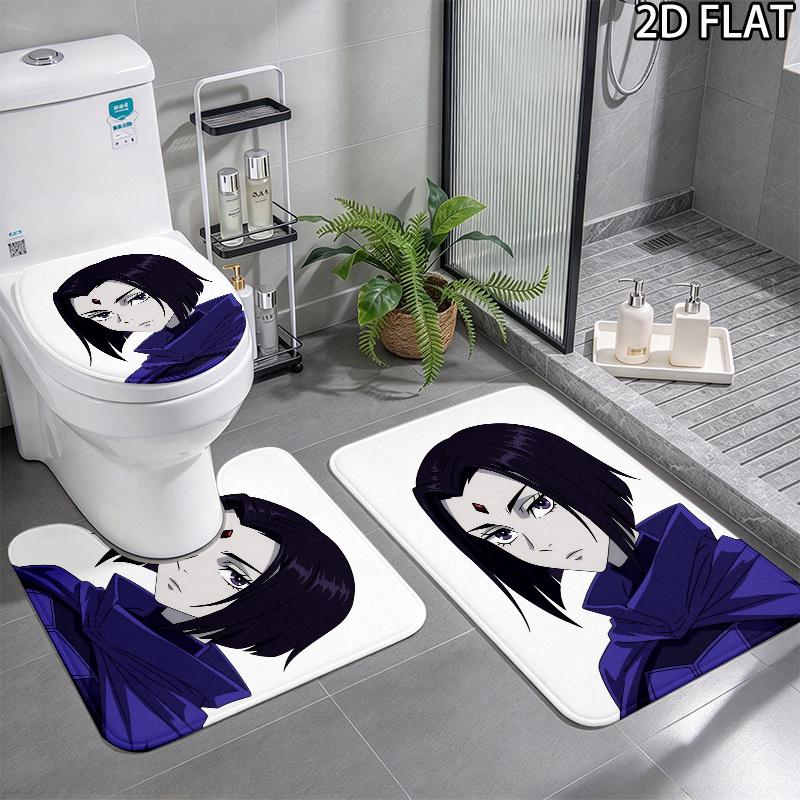 3Pcs Flannel Toilet Mat Set Raven Teen Titans Bathroom Rug Bath Carpet Non Slip Home Decor