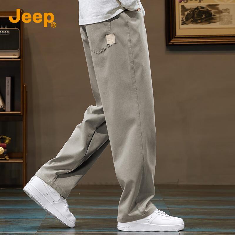 Jeep Men's Tencel Lyocell Loose Straight-Leg Casual Pants