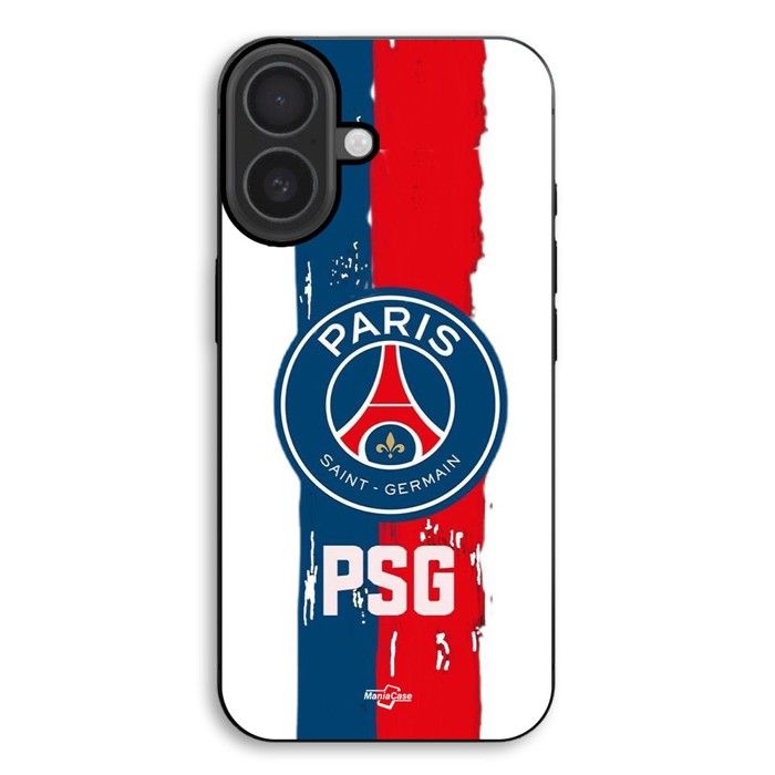 Coque de téléphone - MANIACASE - iPhone 17 - Silicone TPU - Souple - PSG logo blanc