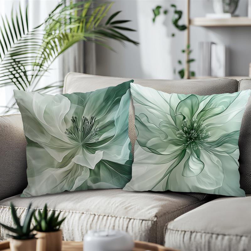 Green Watercolor Flowers Decorative Cushions Pillowcase Cushion Cover Throw Pillow Sofa Decoration Pillowcover Home Decor