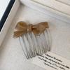 Bow Acetate Insert Comb: High-End Hair Clip for Women, Ideal for Taming Flyaways and Bangs.