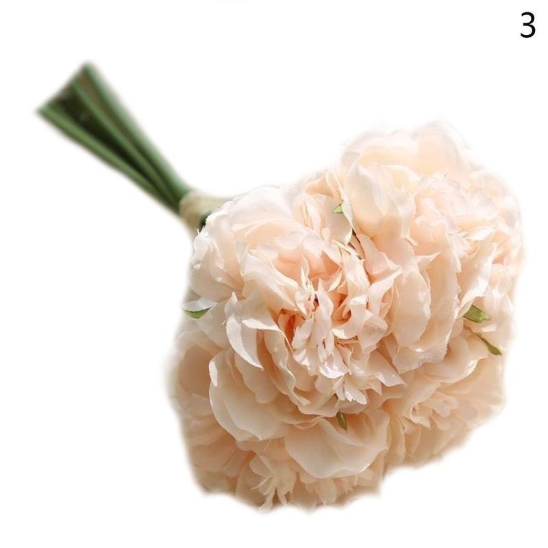5tops / Bunch Simulation Peony Flower Bouquet To The Beam Simulation Flower Home Decoration Crafts W