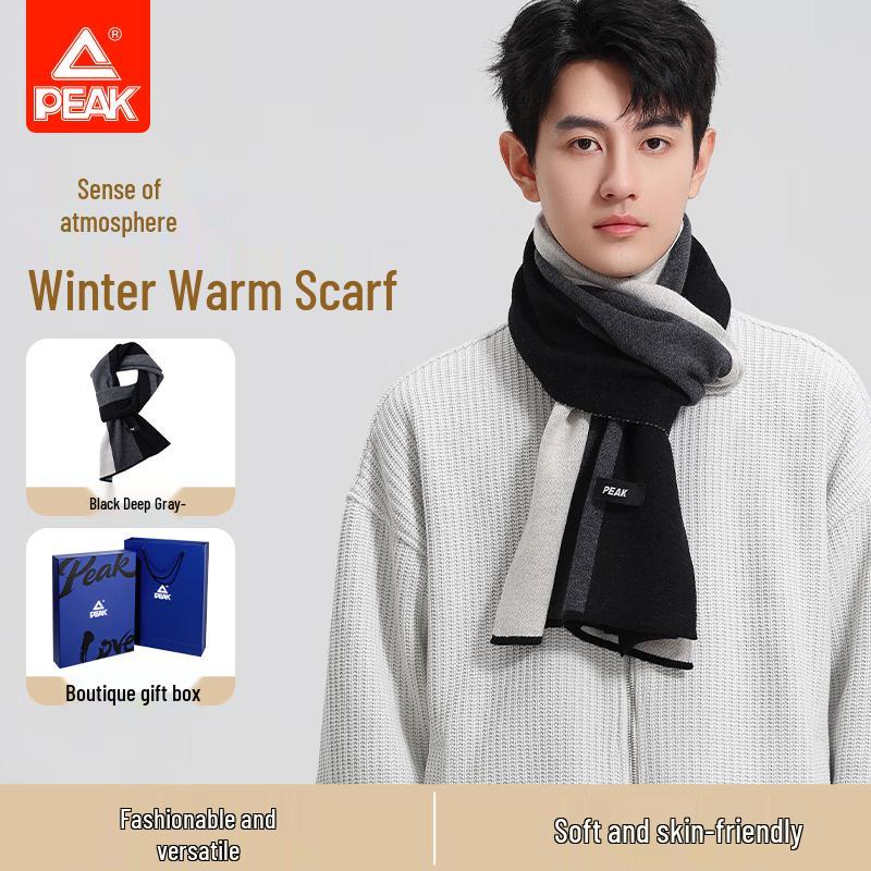Men s Plaid Knitted Winter Scarf