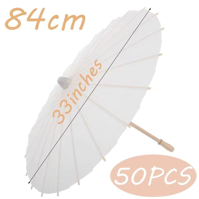 8/12/24/36/50PCS 60/84cm White Paper Umbrellas Wedding Paper Parasol for Guests Umbrella for Baby Shower Party Decor Photo Props