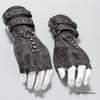 Men's Retro Punk Half-Finger Leather Motorcycle Riding Gloves