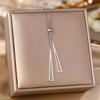 Women's Silver Titanium Steel Necklace with Micro-Inlaid Zircon - Elegant, Durable Clavicle Chain Jewelry