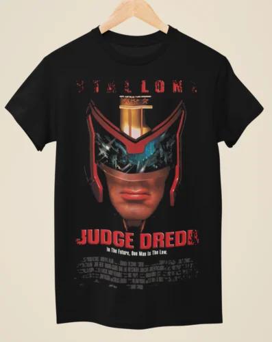 Judge Dredd Movie Poster Inspired Unisex Black TShirt M