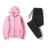 Autumn and Winter Zipper Shirt Hooded Sweater Sweatpants Set Sportswear, Solid Color Couple Hoodie, Sweater Set