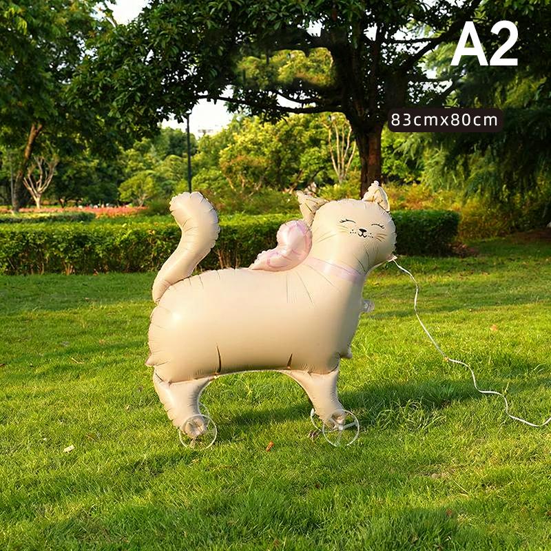 4D Cartoon Foil Balloons Elephant Stand Walking Balloon With Wheel For Kids Birthday Party Decoration Baby Shower