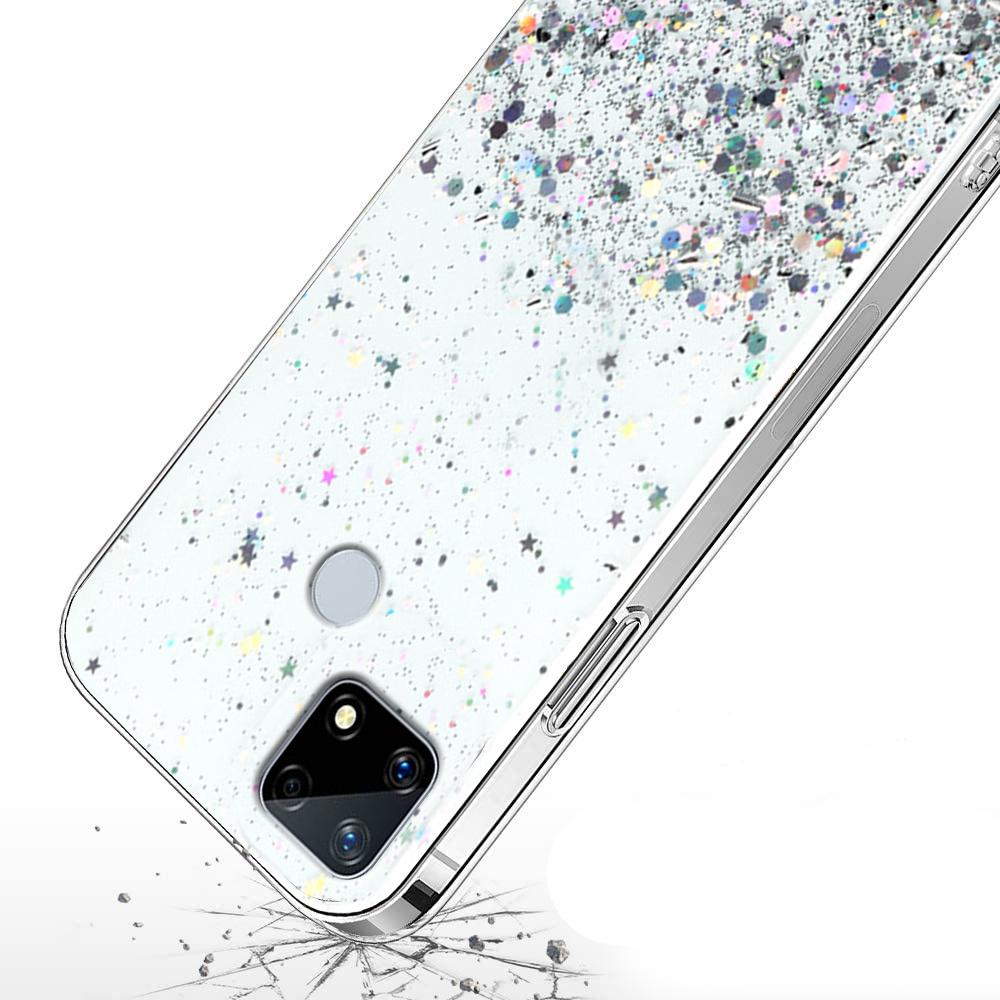 Realme 7i Case, Glittery, Transparent