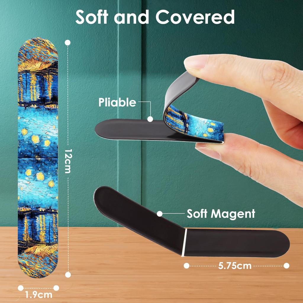 Simpeak Magnetic Bookmarks, 12 Pieces Magnetic Bookmarks Bible Verses Monet Van Gogh Retro Style Magnetic Bookmark Set for Students Teachers Reading