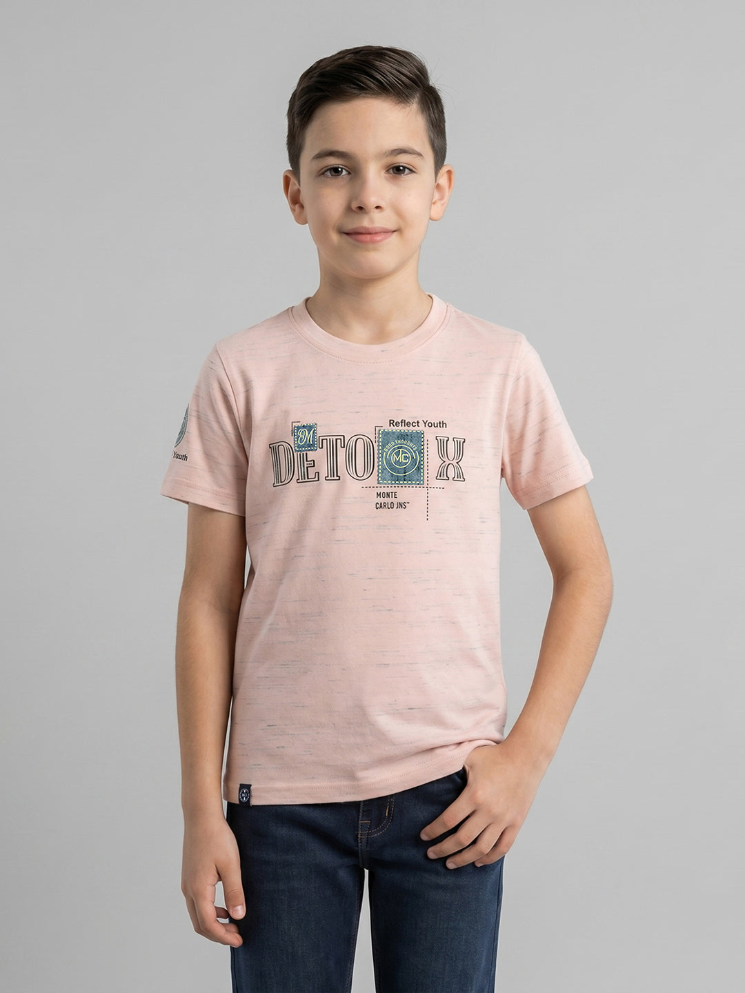 Monte Carlo Boy Regular Fit Peach Tshirt 4-5 Years