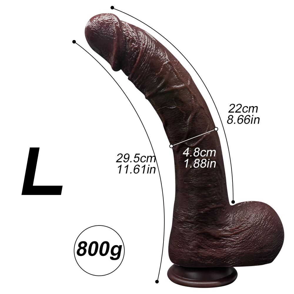Scimitar Dildo – Extra Large Curved Silicone Dildo with Double Density, Realistic Veins, Strong Suction Base, Adult Sex Toy for Couples