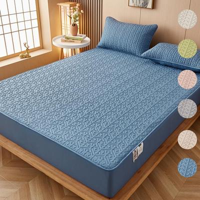 Mattress Cover Washable Fitted Bed Sheet Plain Bed Covers Breathable Quilted Mattress Protector (Without Pillowcase)