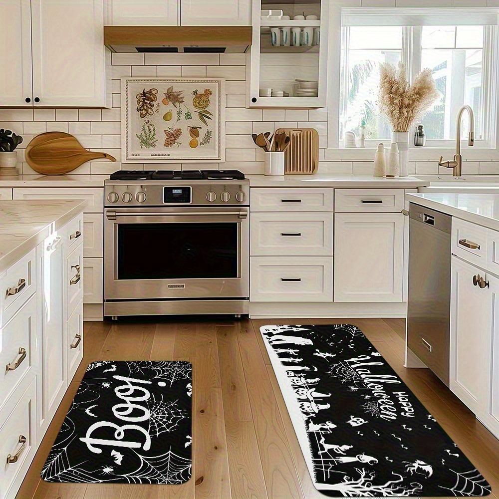 1PC Halloween Pattern Kitchen Rug Non-Slip Door Mat Pop Design Bathroom Rug Bath Mat Carpet for Home Sink Laundry Decor