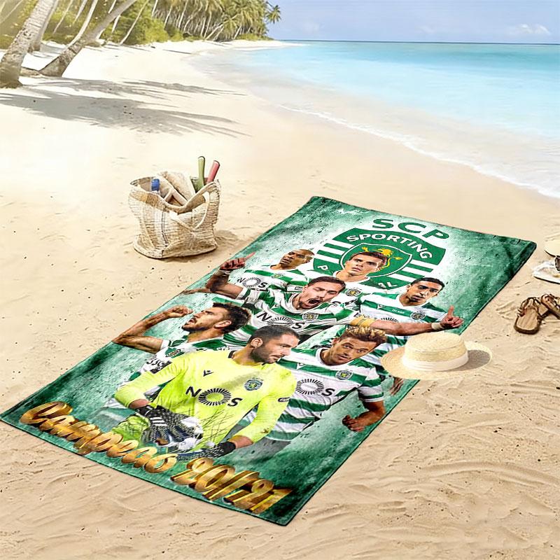 Sporting CP Print Strandtuch, Großes Weiches Schnelltrocknendes Handtuch für Strand Camping Schwimmen