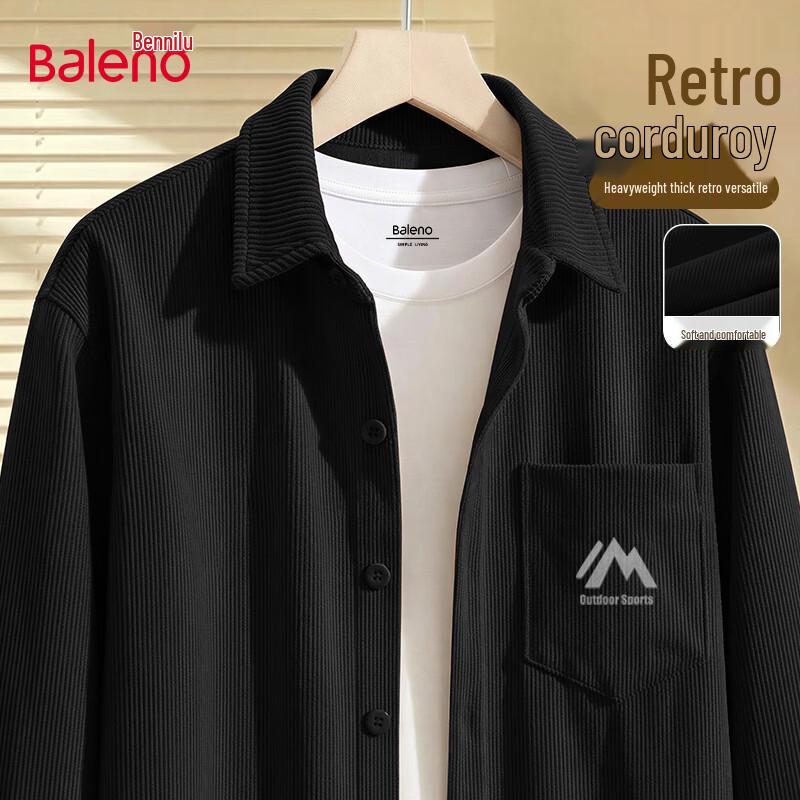 Мужская вельветовая рубашка с длинным рукавом Baleno 3XL