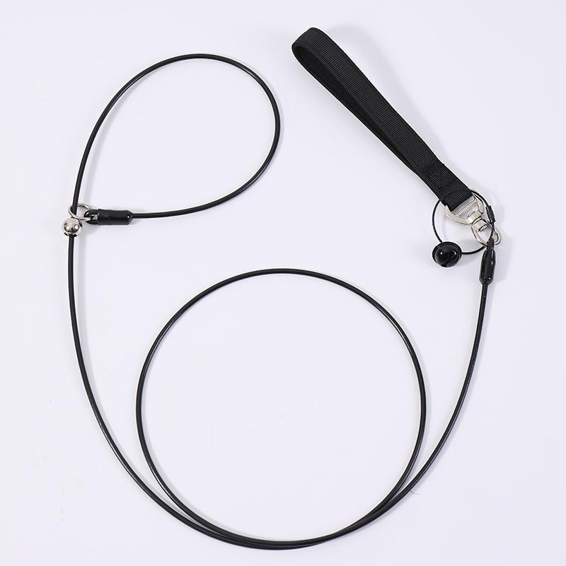 Wire Dog Rope Pet Collar Integrated Dog Walking Rope Large and Small Dog P Rope Dog Traction Rope 2m чёрный