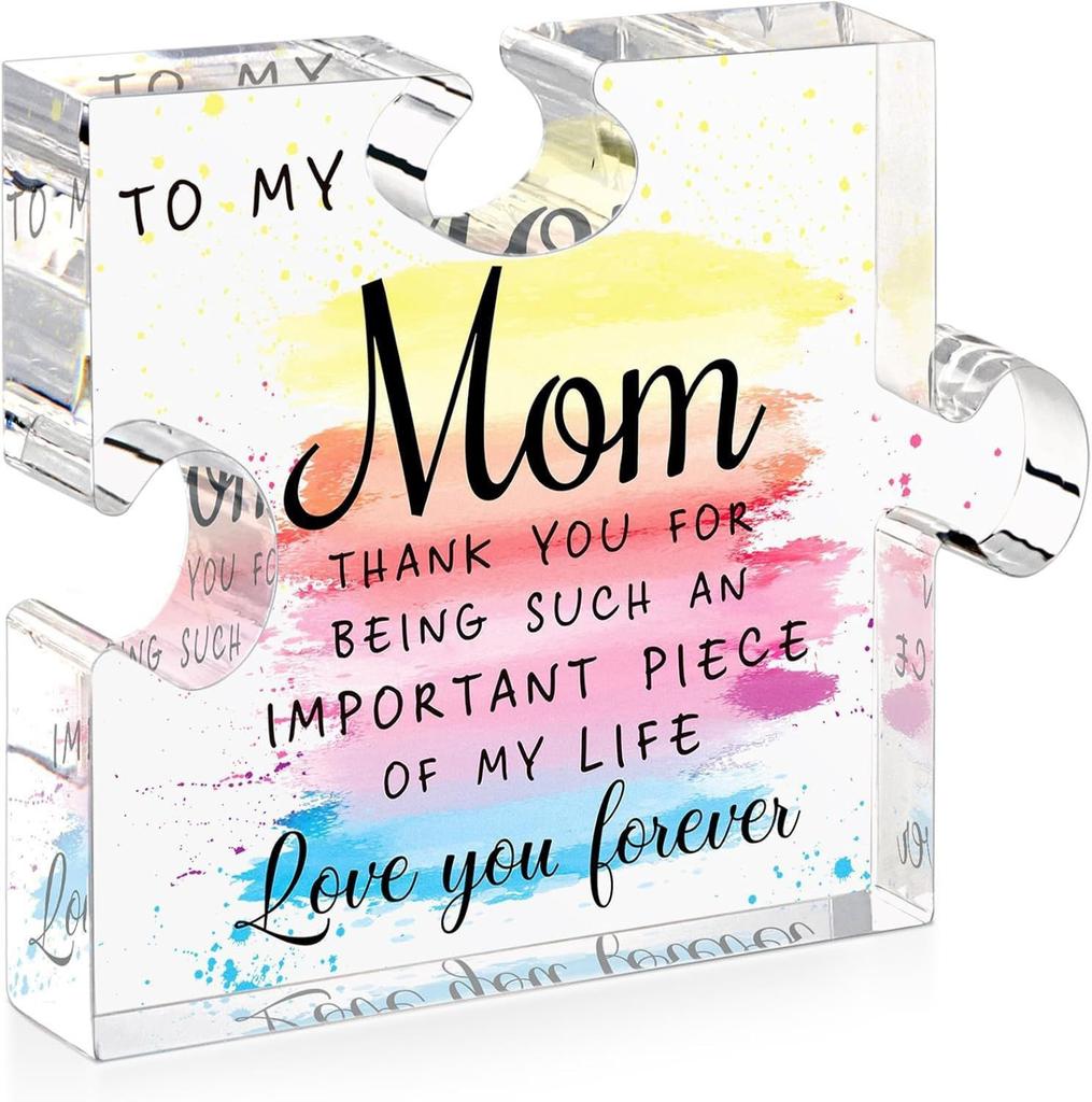 1pc Acrylic Puzzle Mother's Day Gift Transparent Decoration Home Office Desktop Decoration