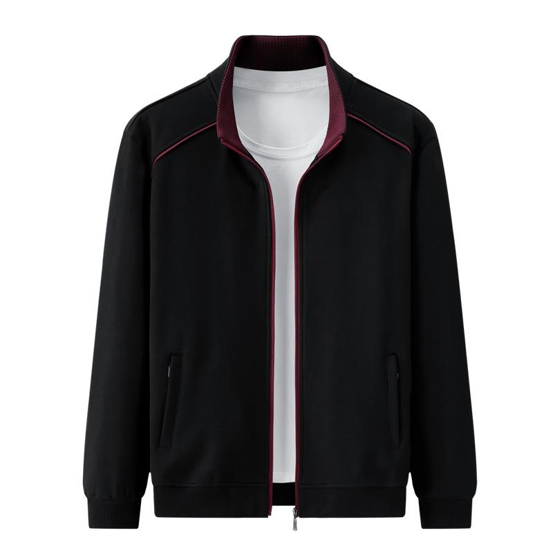 

Men s Stand Collar Zip Up Jacket Solid Color Cotton Coat for Men Sweatshirt for Spring and Autumn, Youth Sportswear, Running Casual Loose Jacket L