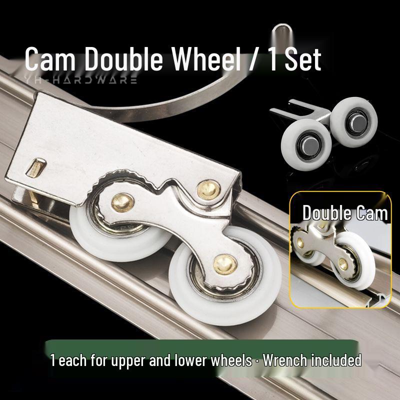 Sliding Door Pulley for Wardrobe/Bathroom/Balcony - Glass Door Bottom Wheel with Concave & Convex Floor Compatibility