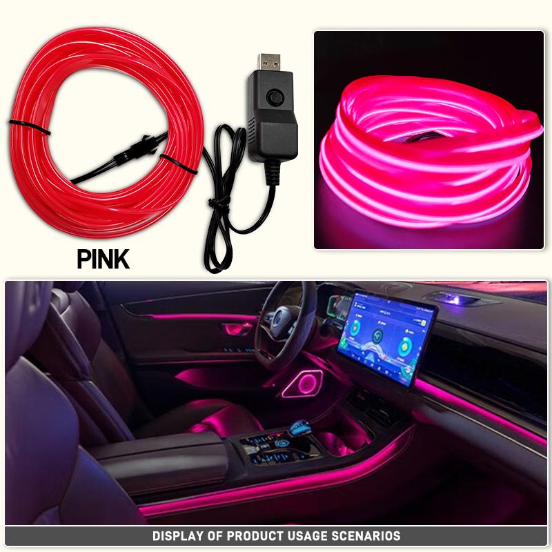 1/3/5M Car Interior Ambient Lights Dashboard Console DIY Flexible Neon Atmosphere Decorative Lamp LED EL Cold Light Strips