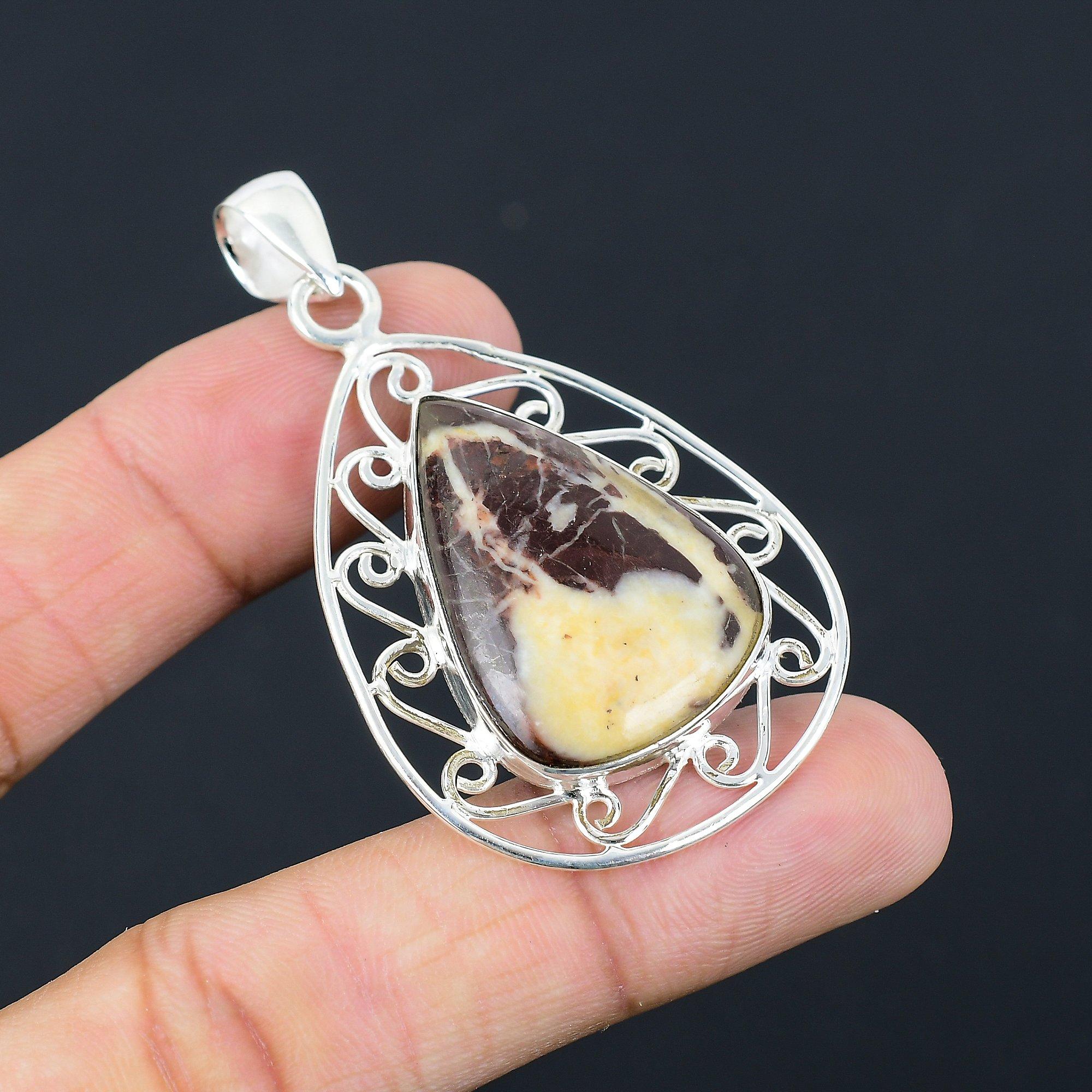 

Friendship Day Sale 925 Sterling Silver Natural Coconut Jasper Pendant Jewelry