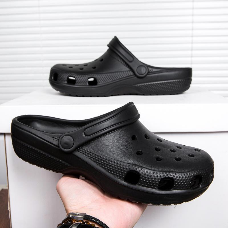 Hole shoes men's summer wear non-slip thick-soled casual beach sandals go out two wear shit-stepping bag head sandals