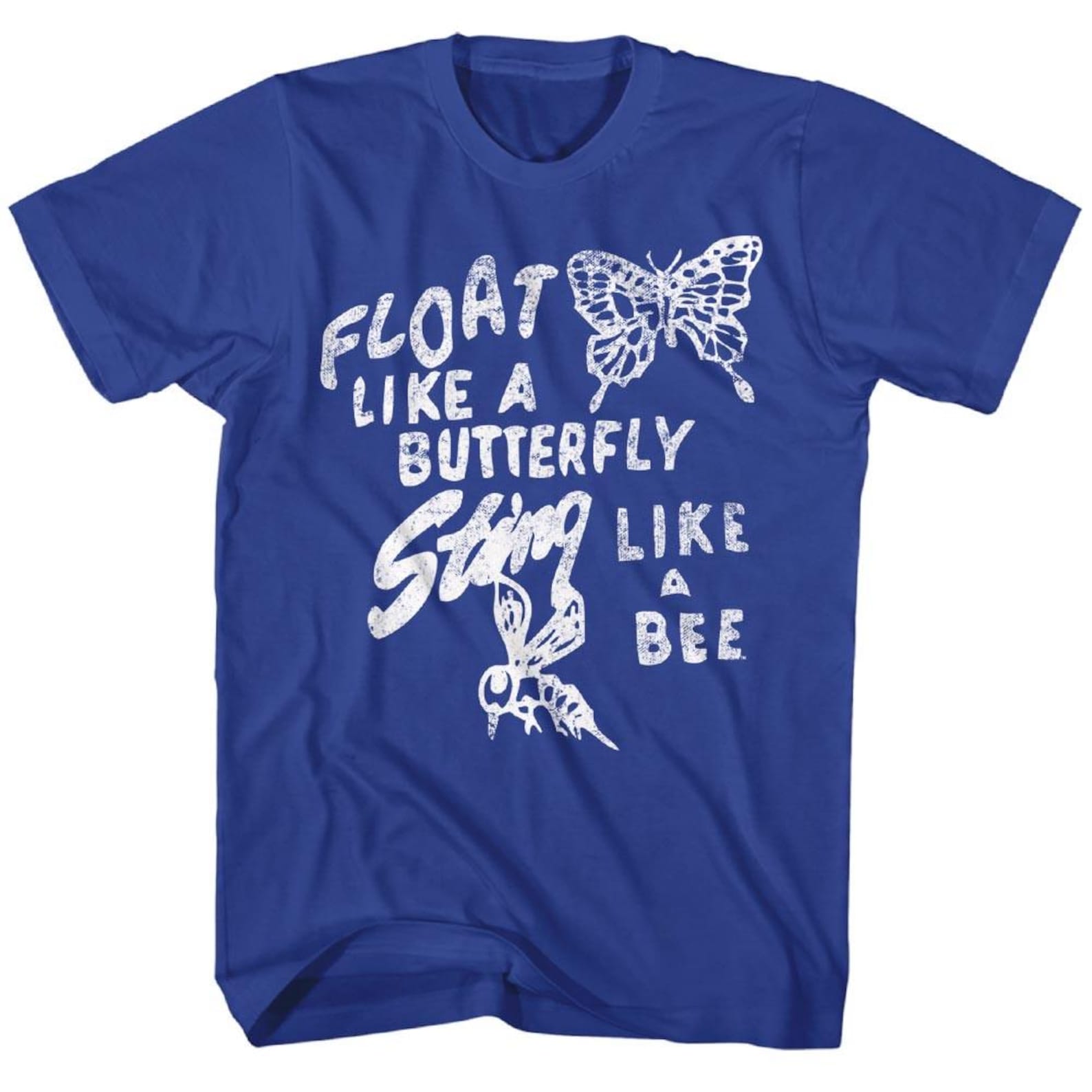 Muhammad Ali Float Like Butterfly Royal Adult T-Shirt S