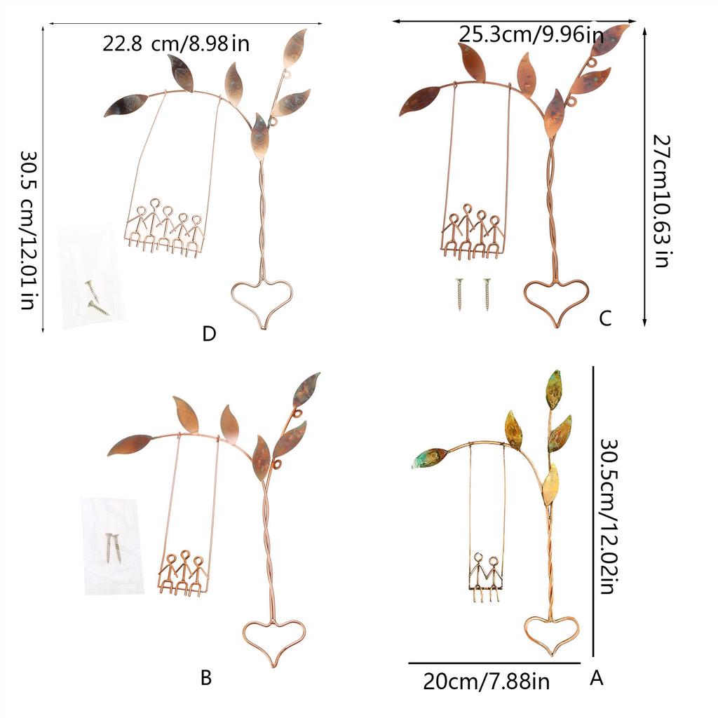 Rooted in Love Swing Sculpture Wall Decor Wall Hangings Metal Wall Art Couples on Swings Wall Hanging Decor for Home