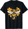 Bumble Bee Heart Honeycomb Graphic Tee Men's Casual Cotton Short Sleeve T-Shirt
