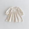 Herbst-Stickerei-Kragenkleid für Mädchen, Alter 1-8 - Eleganter Frühlings-/Herbst-Prinzessinnenrock