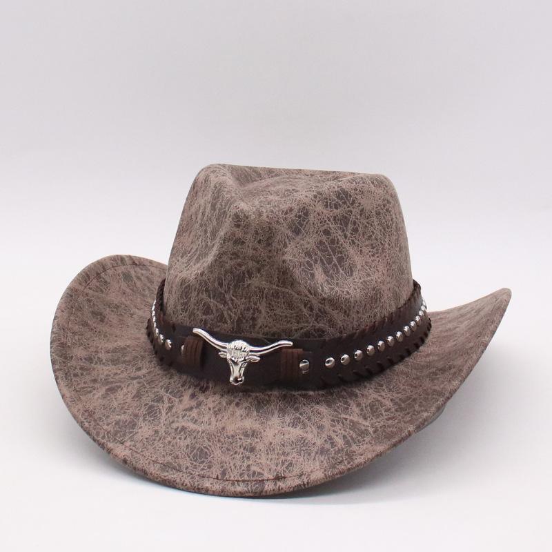 Halloween Skull Accessories Western Cowboy Hat Outdoor Mountaineering Sun Hat Wedge Wool Hat Overseas Curled Cowboy Hat