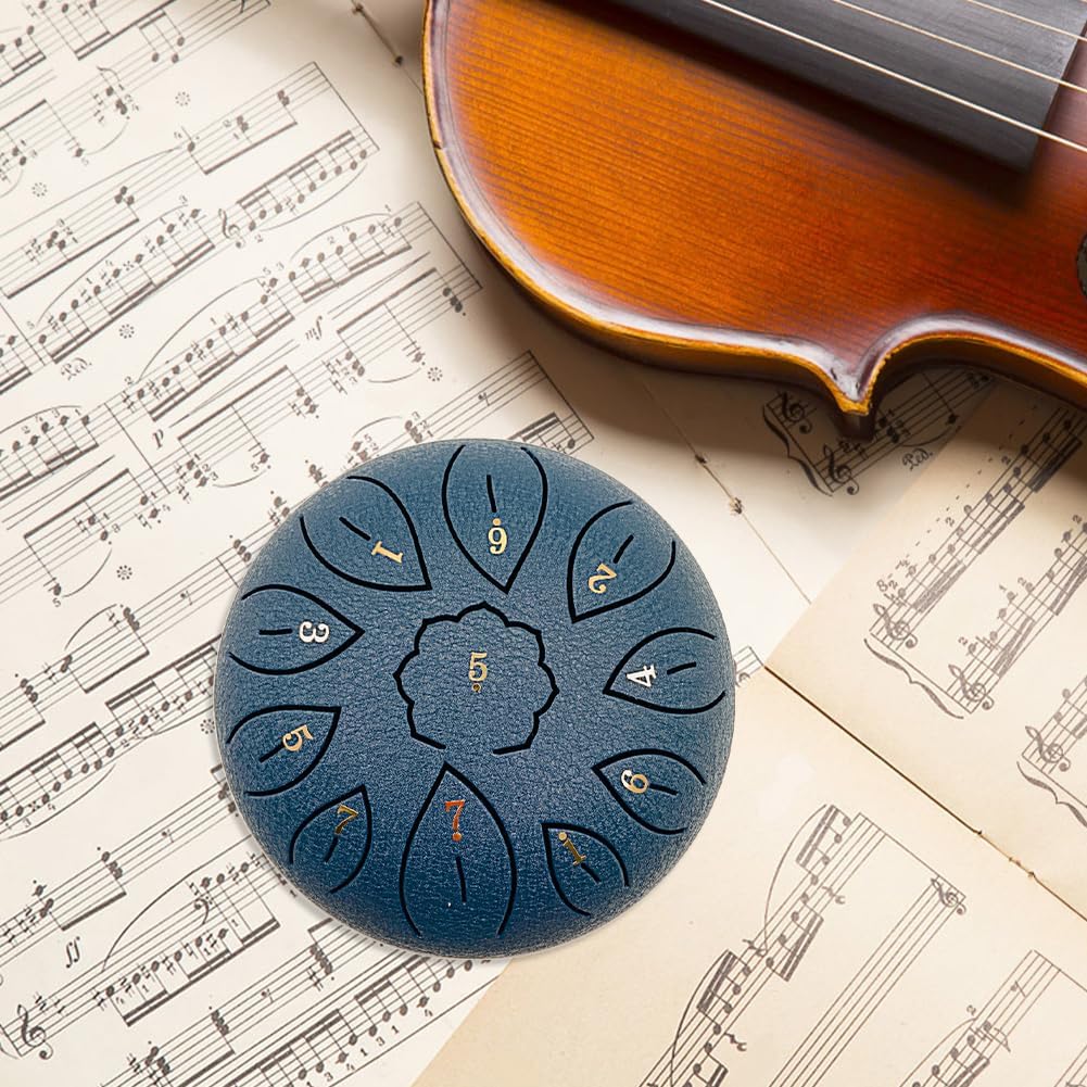 Steel Tongue Drum 6 Inch 11 Notes C Major Percussion Instruments Glucophone Steel Drum For Yoga Meditation Yoga Zen With Mallets