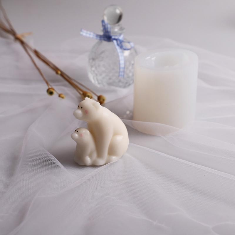 Mother and Child Bear DIY Crafts Silicone Mold for Birthday Party CN