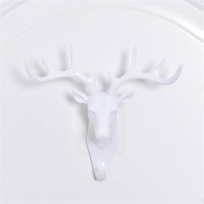 Elephant Deer Head Wall Hook Decorative Key Holder With Sturdy Plastic And Easy Adhesive For Home Decoration