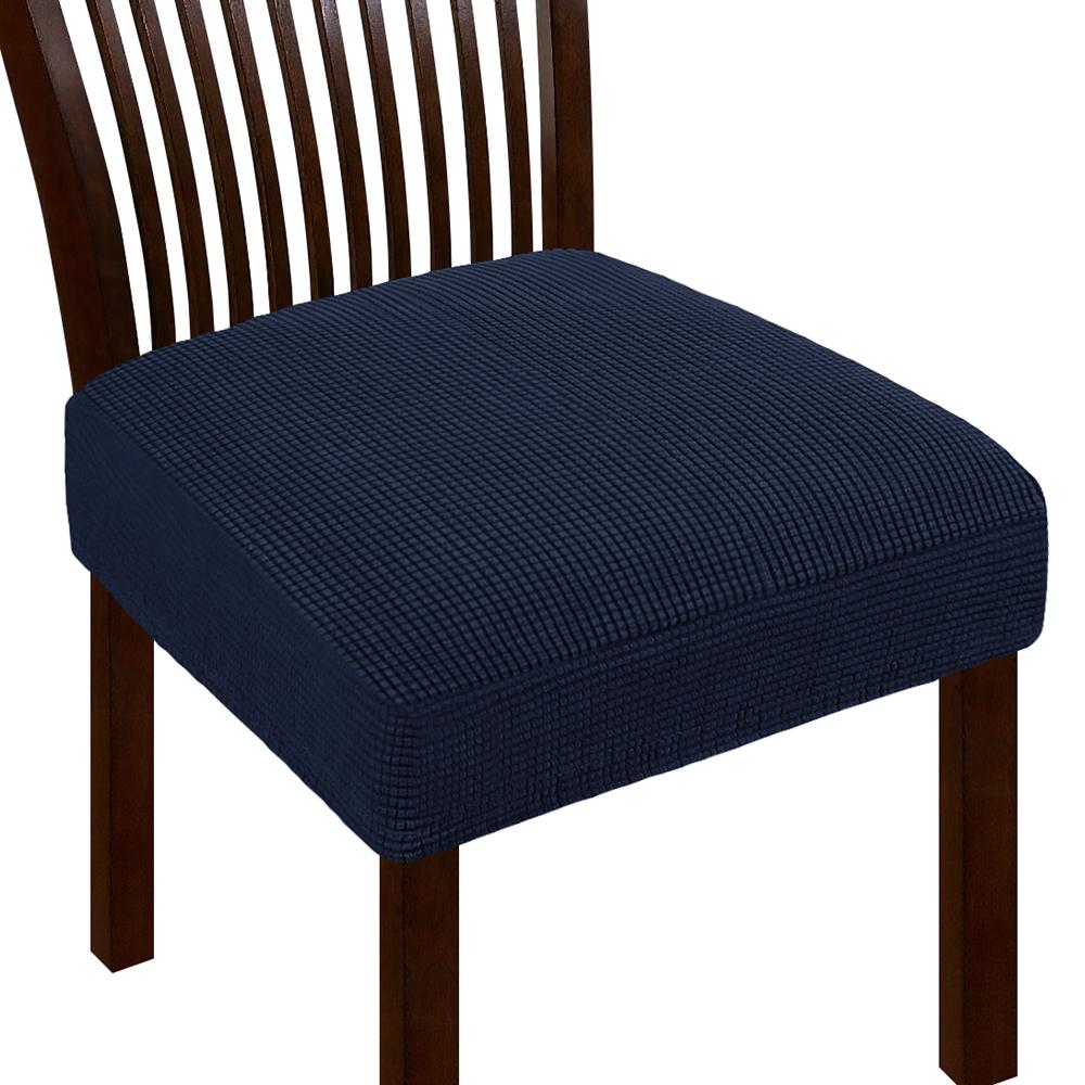 Jacquard Chair Seat Cover Elastic Chair Slipcovers for Home Banquet Dining Room Solid Color Removable Washable Chair Covers