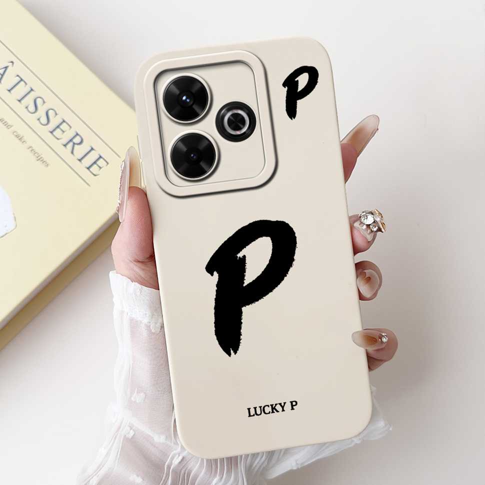 Casing For Xiaomi Redmi 13 Case Luxury Letter Cover For Redmi 12 13 Redmi13 Redmi12 4G Silicone Soft Shockproof Back Cover
