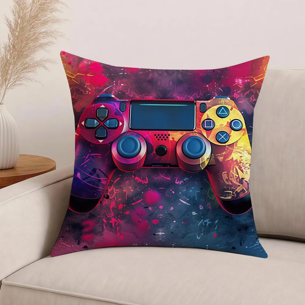 Colorful Game C-Controller Fashion Pillow Case Office Cushions Suitable For Sofa Car Bedroom Decorative Cushion Cover