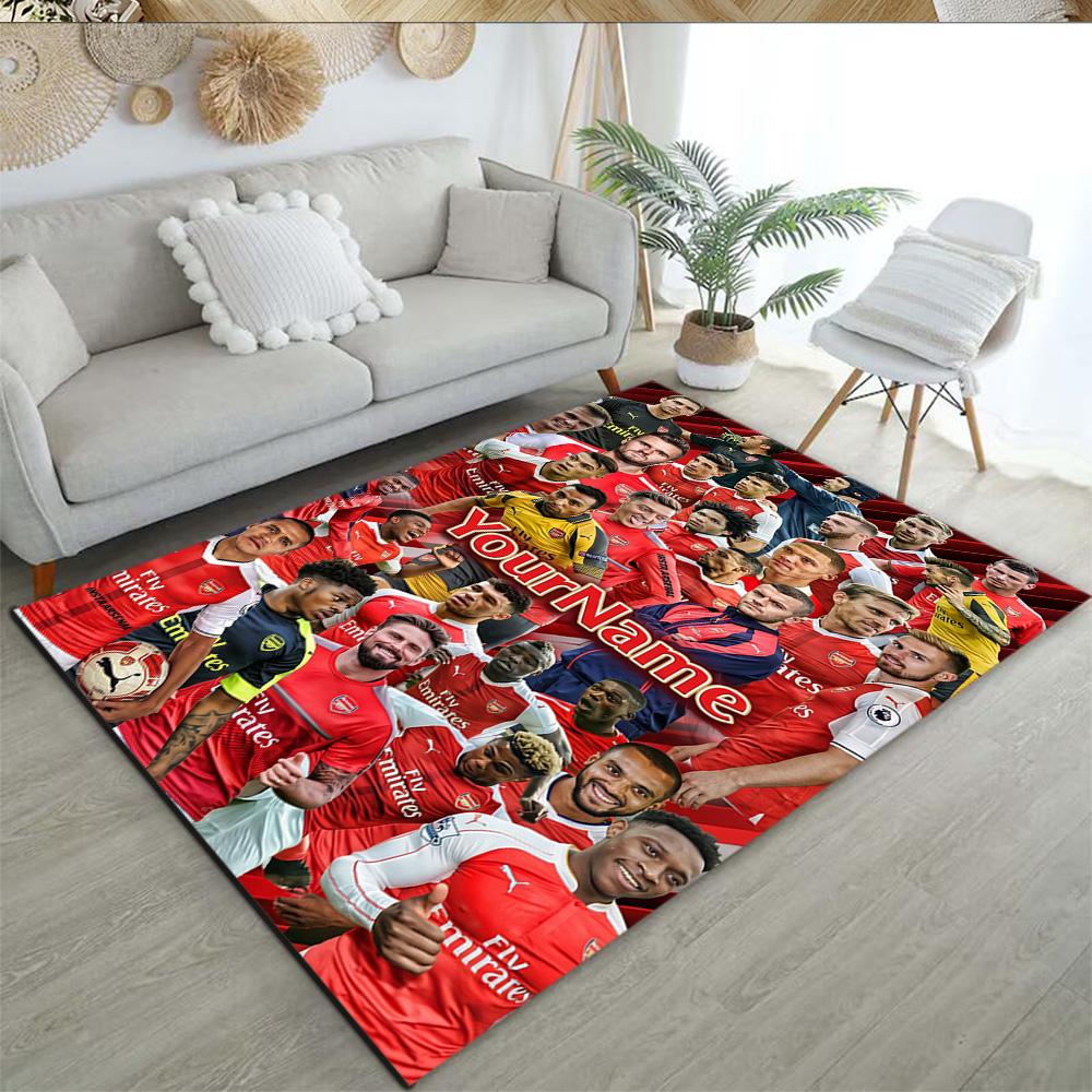 Arsenal Customizable Name Floor Rug Office Rug Suitable for Dining Room Entryway Game Room Playrooms Antislip Carpet Decorate Offices