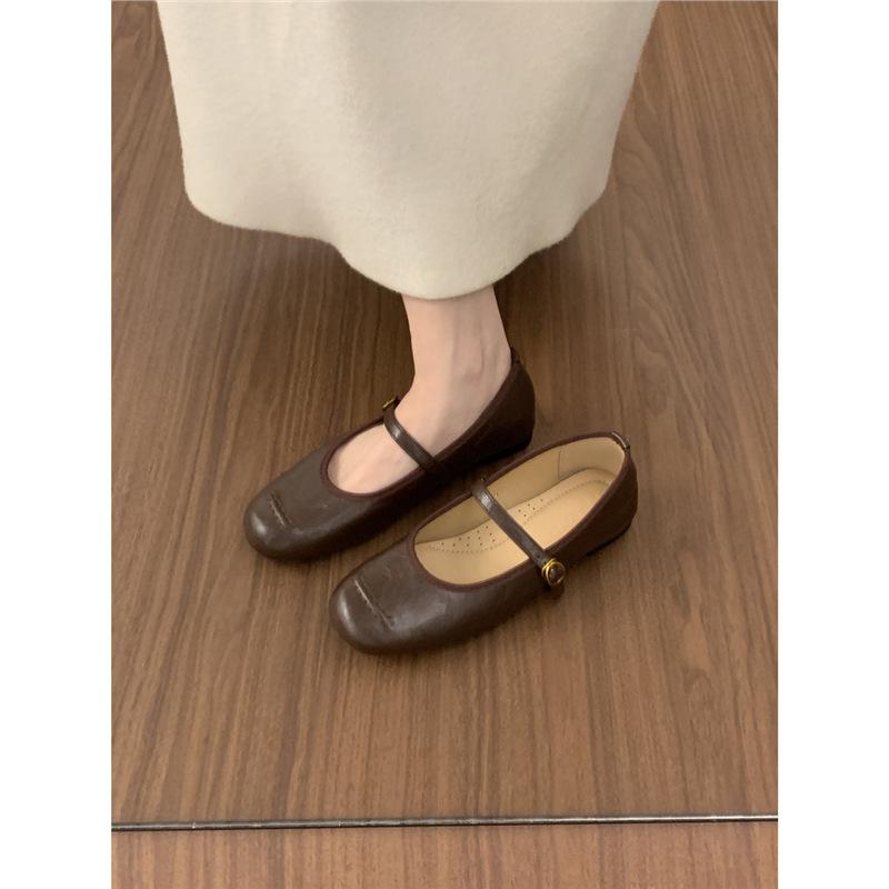 

Сяосянфэн слово с туфлями Мэри Джейн на мягкой подошве 2025 новые нежные вечерние балетки на плоской подошве женские 37