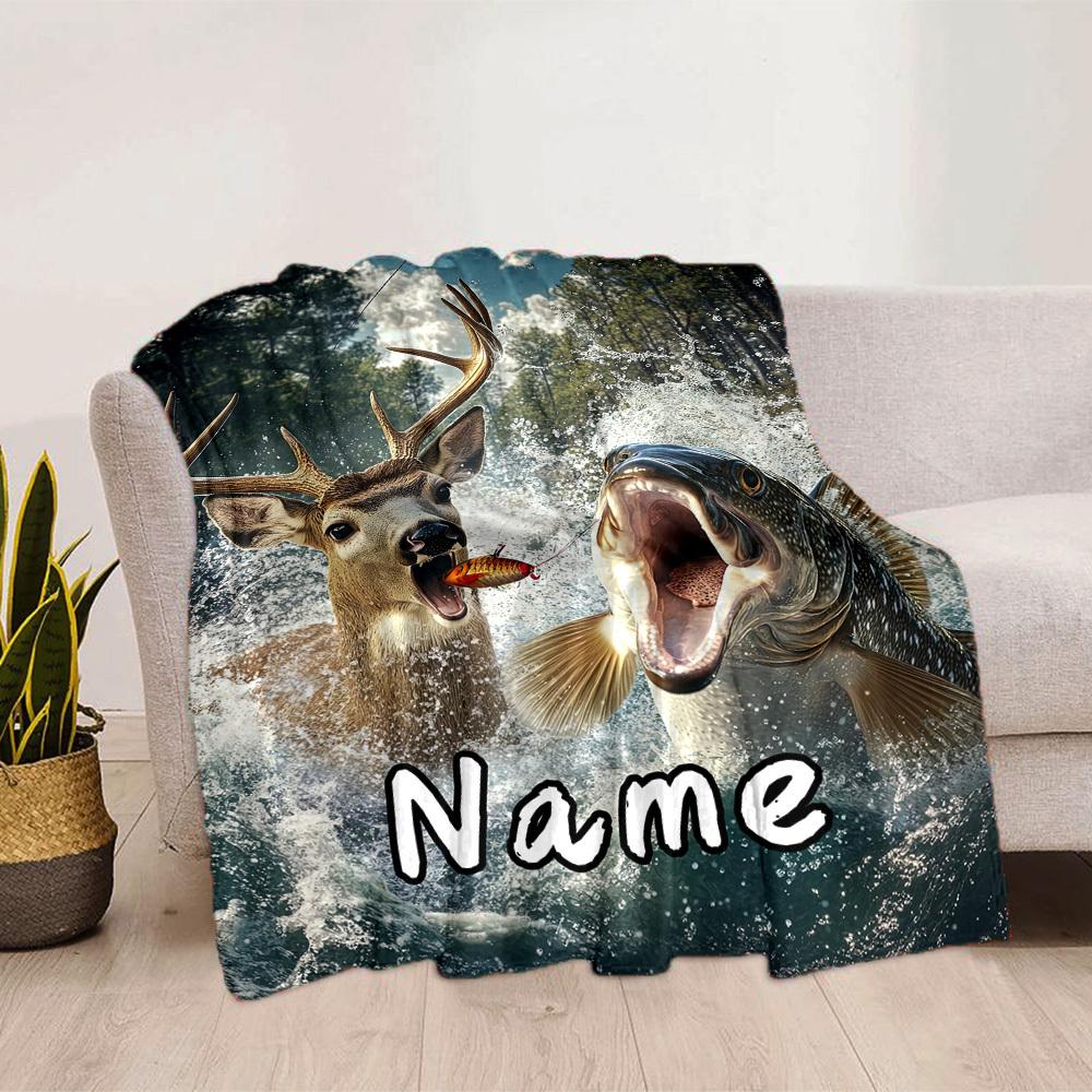 Hunting Adventure Home Customize Your Name Blankets Comfortable Soft Lightweight Allseason Multipurpose Blanket For Picnics Sofas Offices Beds Living